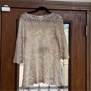 Toffee Apple brand Cream Crochet Knit Top size M